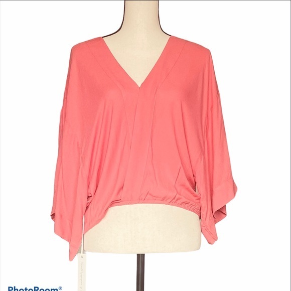 NWT Young Fabulous & Broke Tia Pink Wrap Blouse Sz XS - Picture 2 of 9